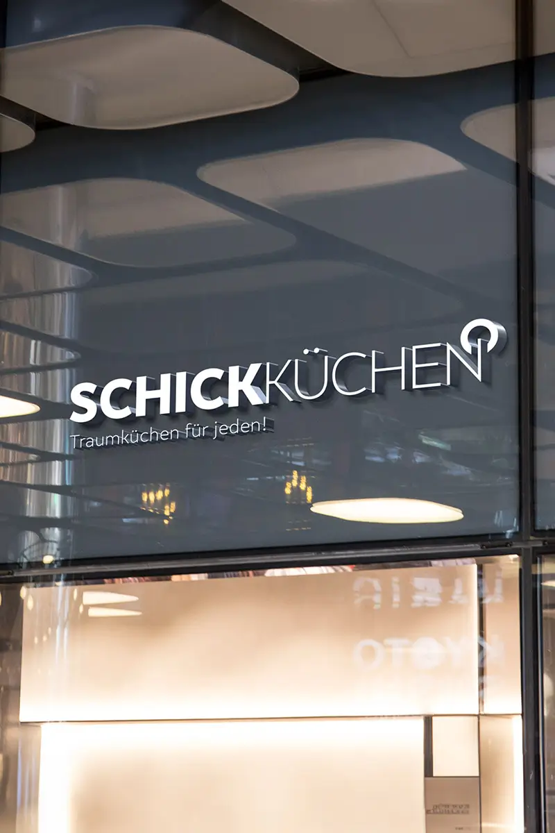 branding mockup von schick kuechen logo