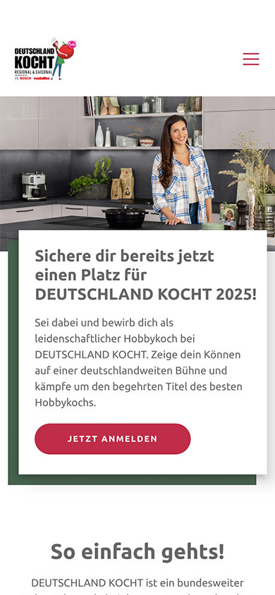 deutschland kocht mobile screen design