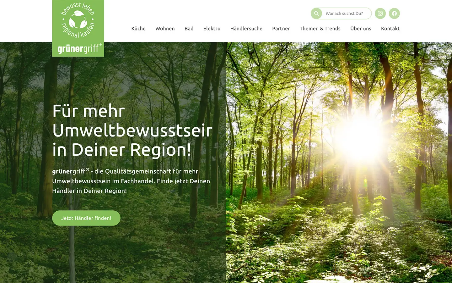 gruenergriff website screen design desktop