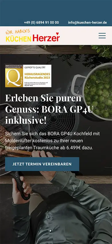 nobilia kuechenwelt landingpage screen design mobile