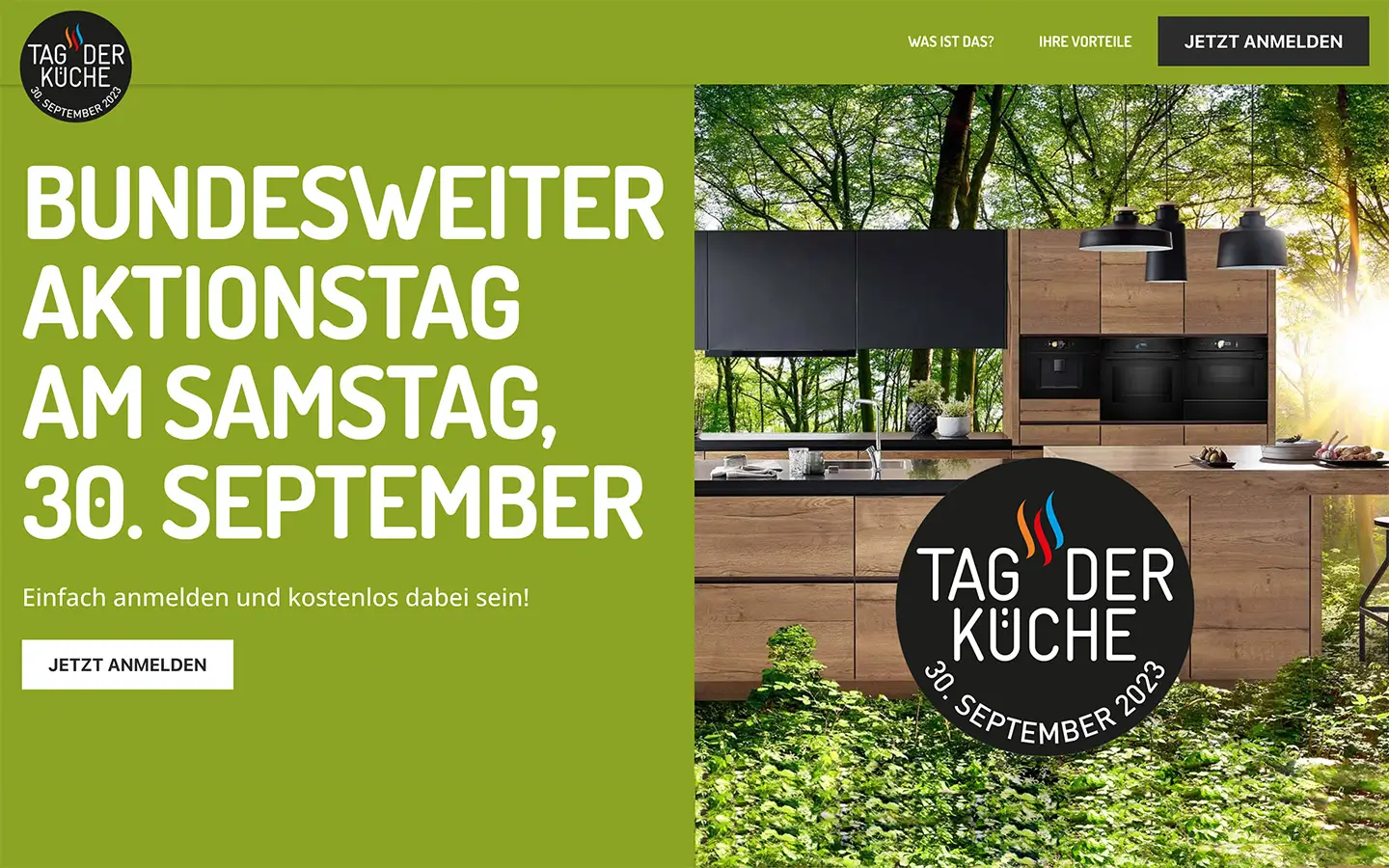 tag der kueche landingpage scren design desktop