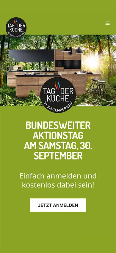 tag der kueche landingpage screen design mobile