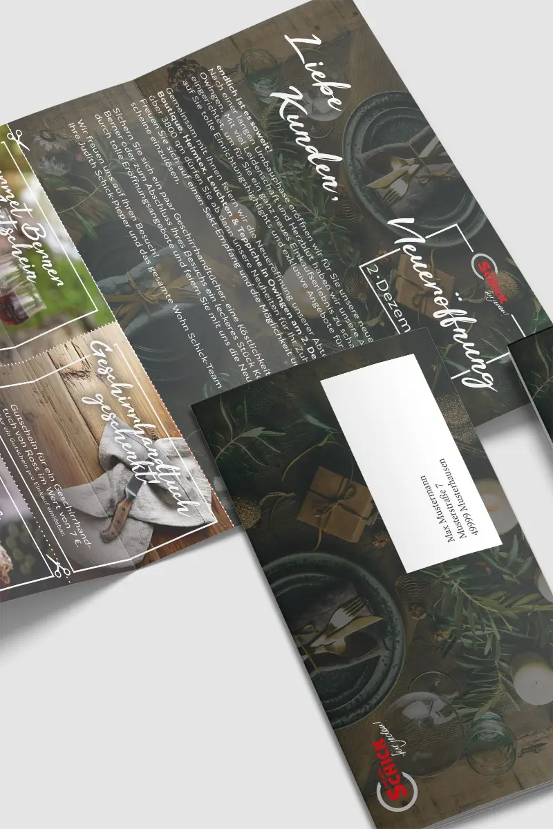 wohn schick mailings mockup